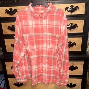 Edgar + Ash Men's Coral Plaid Shirt